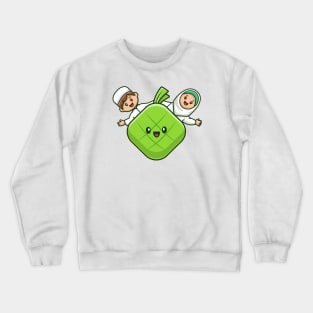 Moslem Couple With Cute Ketupat (2) Crewneck Sweatshirt